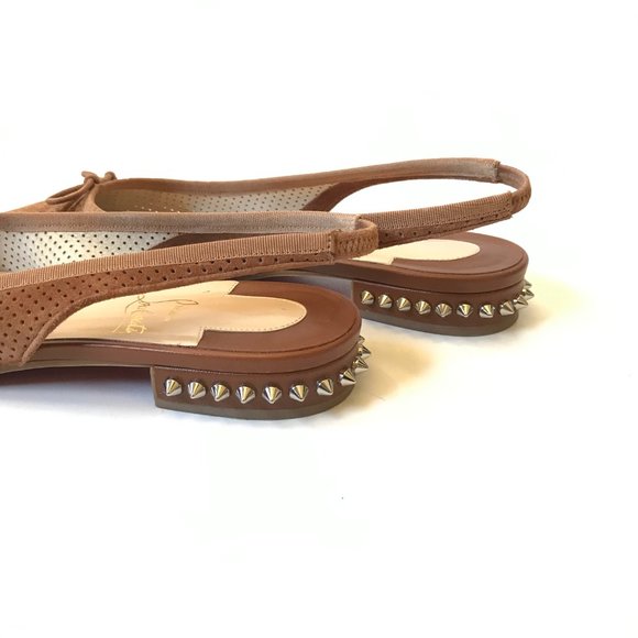 Christian Louboutin Brown Flats with Studded Heel - Picture 11 of 16